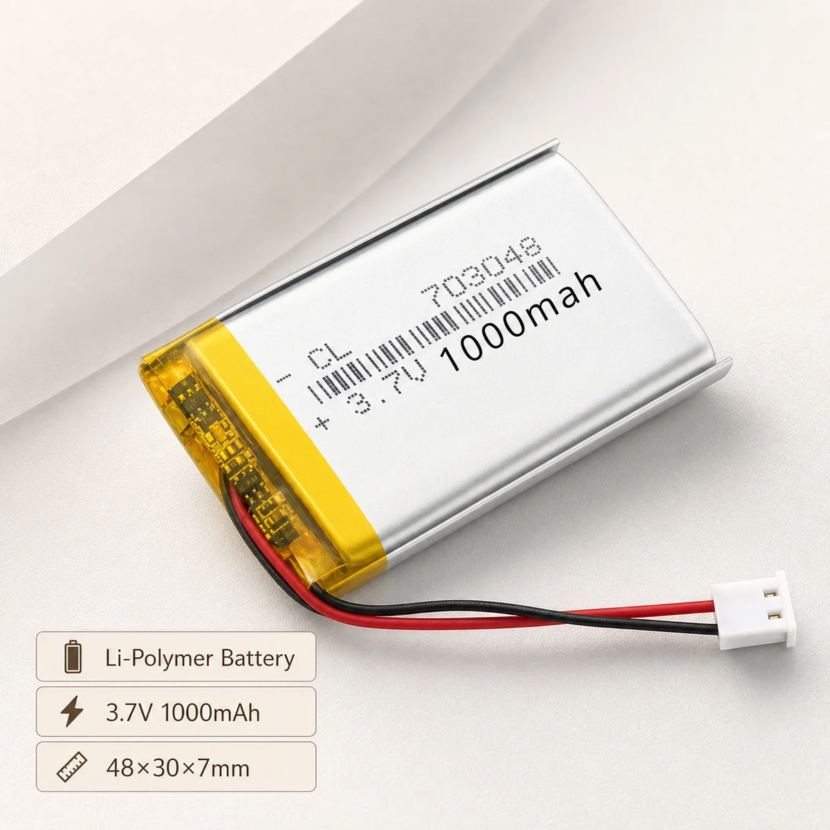 Rechargeable 703048 LiPo Battery 3.7V 1000mAh Lithium Polymer Cell for MP4 MP5 DIY Tools Beauty Device Learning Machine