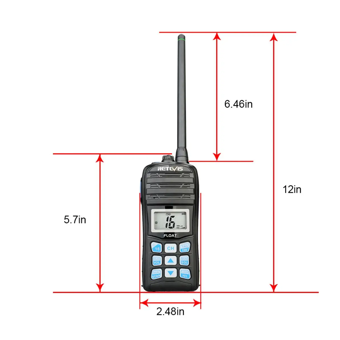 Retevis RT55 5W IP67  Marine Channels Two Way Radio Waterproof Handheld VHF walkie talkie Floating NOAA Weather Alert Long Range