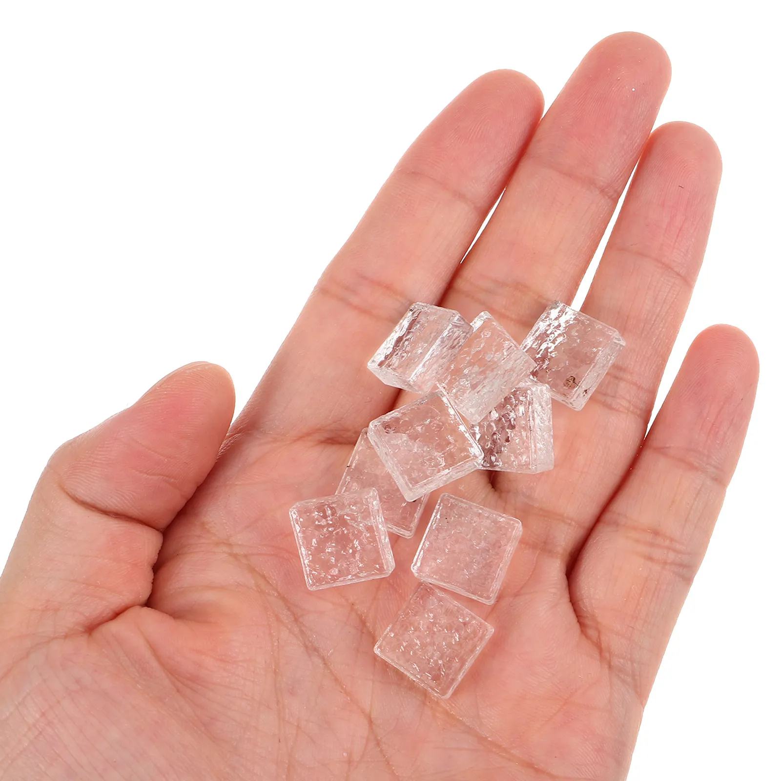

20Pcs Transparent Crystal Glass Mini Bricks Square Realistic Clear Bricks for Miniature DIY Home Architectural Detailing
