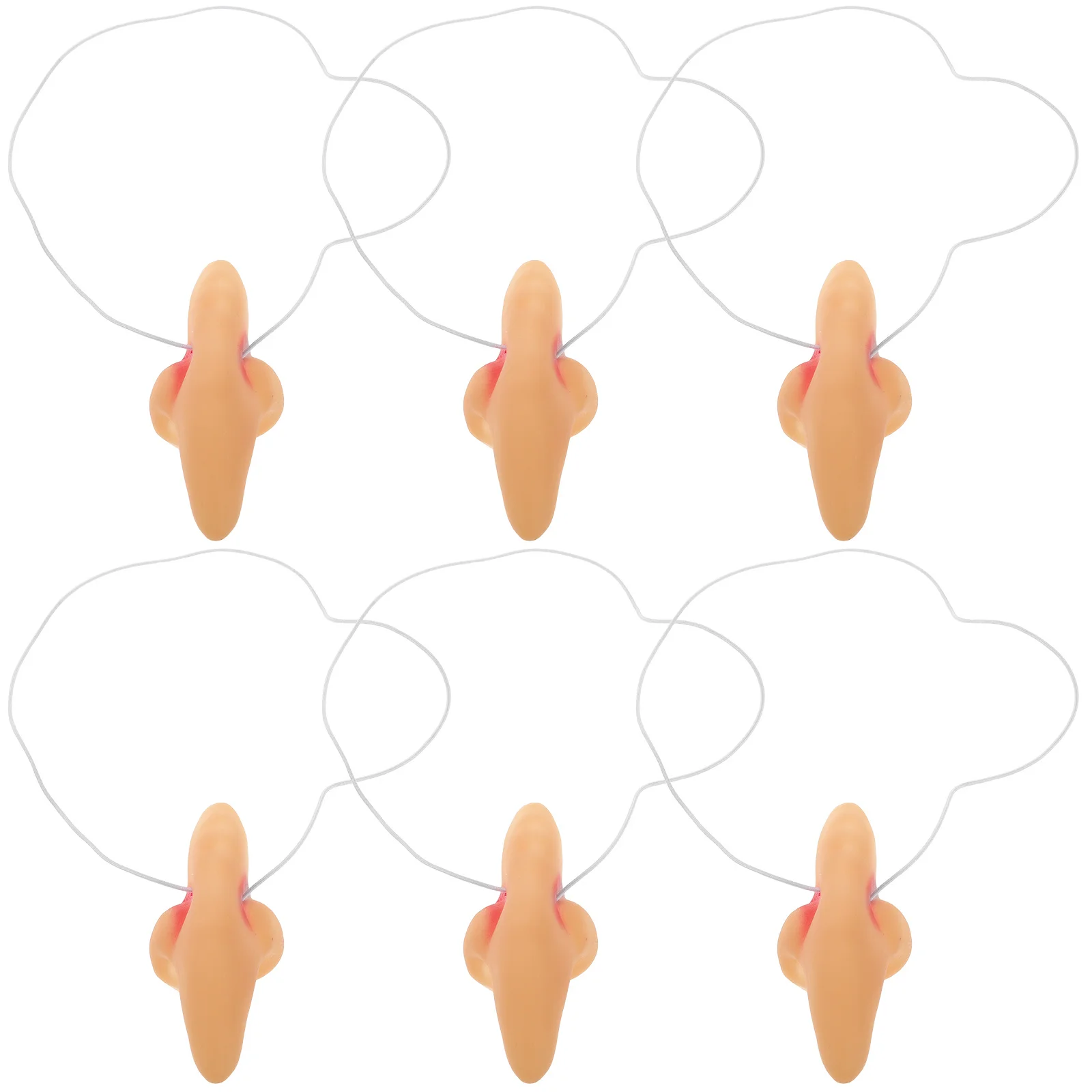 6 pçs realista bruxa nariz prop halloween cosplay traje acessório durável material tpr confortável ajuste forma oval fácil