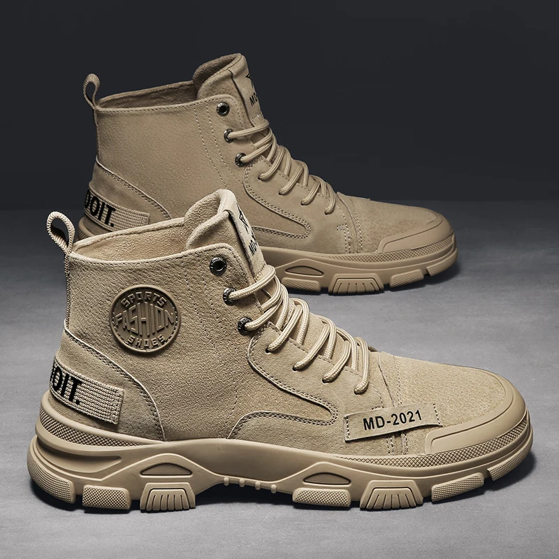 

Big Yellow Boots High-Top Boots: Autumn Men's Genuine Leather Shoes, 2024 New Inner Height-Increasing Stylish Thickened Sole Wor