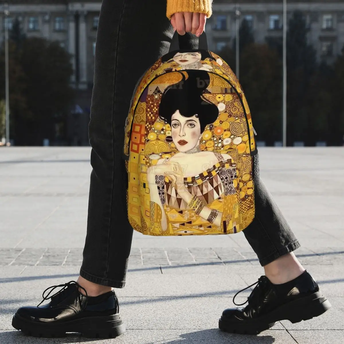 Portrait Of Adele Bloch-Bauer, Detail By Backpack Student BookBag Children School Bag Laptop Shoulder Bags for Boys Girls