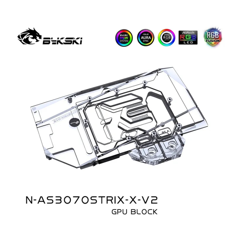 Bloco de água Bykski GPU para placa gráfica Asus RTX3060Ti 3070 STRIX, 5V ARGB SYNC N-AS3070STRIX-X-V2