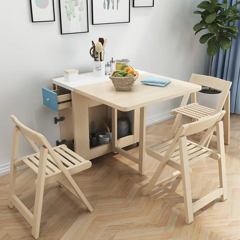 Folding dining table simple small apartment household table