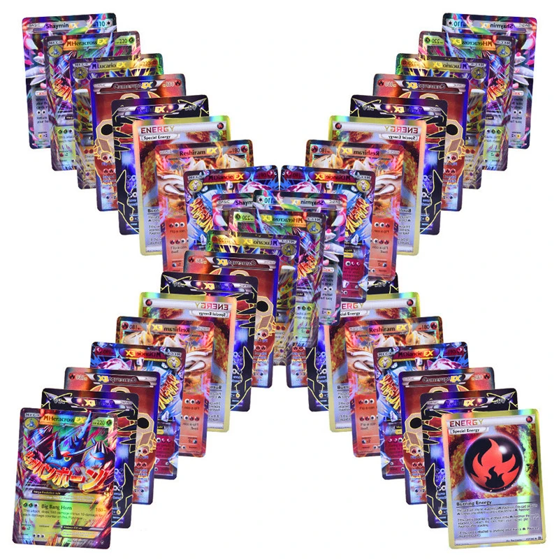 10Pcs Niet Herhalen Pokemon Franse Shining Kaarten Anime Pikachu Charizard Gx Vmax Ex Mega Kids Battle Game Trading Collection speelgoed