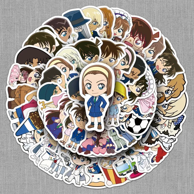 50pcs Anime Q Version Detective Conan Japanese Creative Waterproof Decor Stickers for Phone, Tablet & Thermos Cup