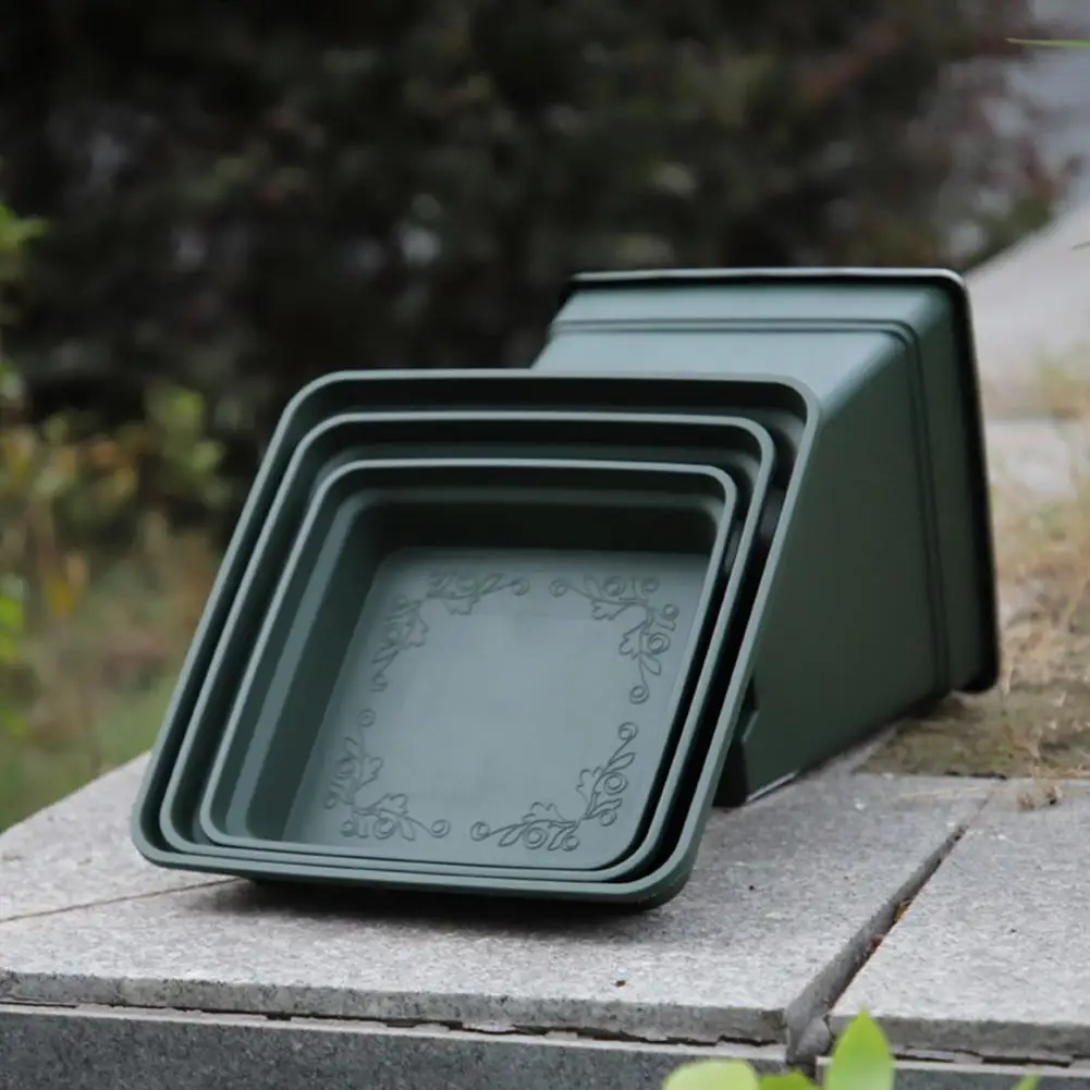 Plant Saucer Square High Density Plastic Drip Tray Indoor Outdoor Garden Pots Overwatering Prevention Saucer 2025