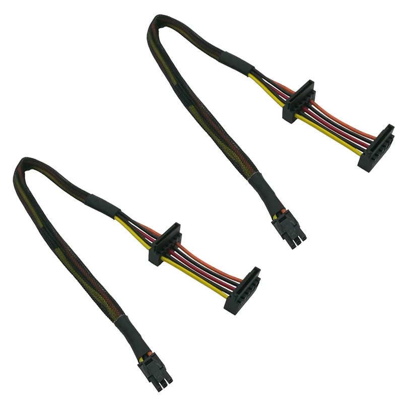 HDD SATA Power Cable Right-Angle SATA 15 Pin X2 To Mini 6 Pin ATX Adapter For Dell Inspiron 3668 3667 3650(2Pack)