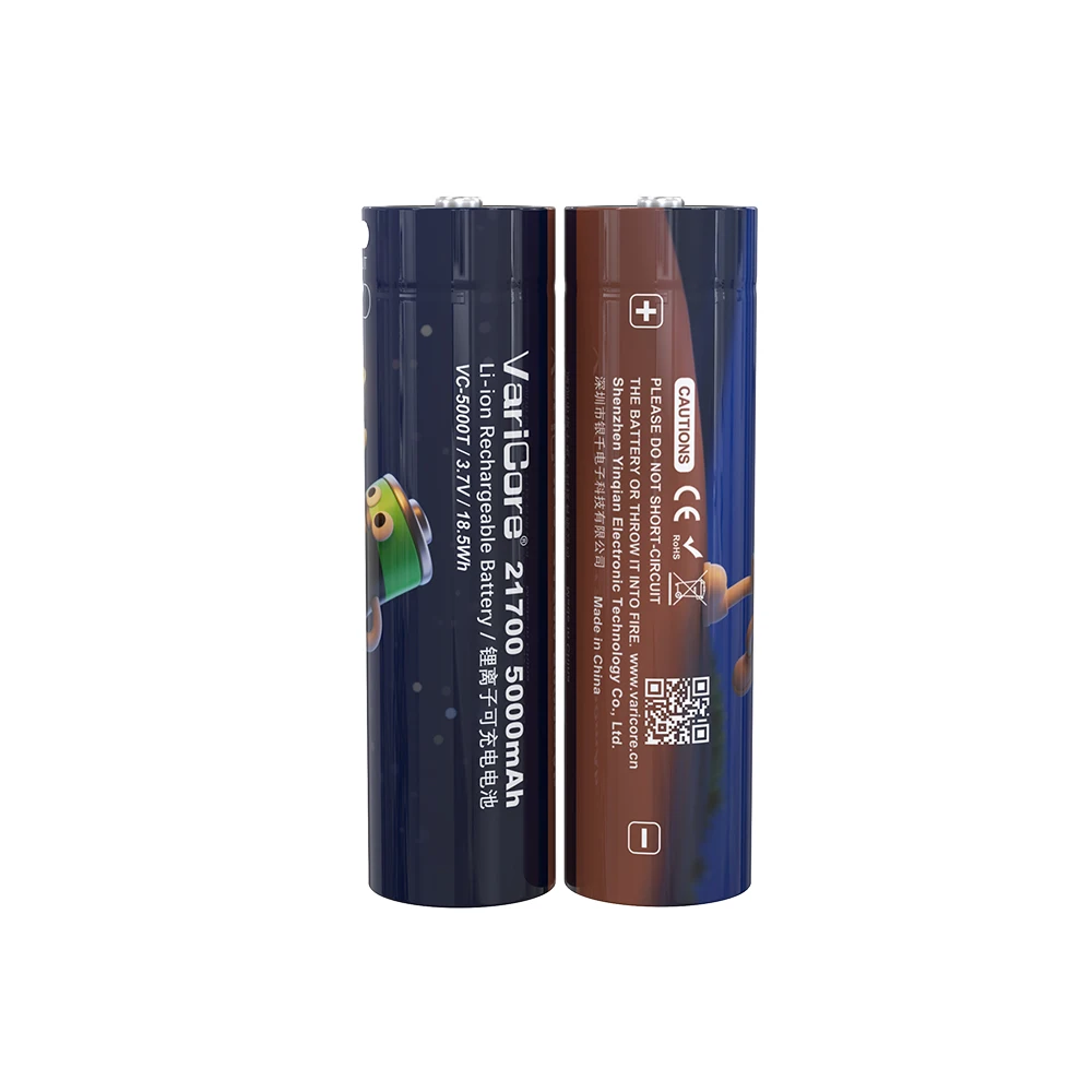 VariCore Type-c VC-5000T 21700 multi-function lithium battery 3.7V 5000mAh type-c input and output 5V output.