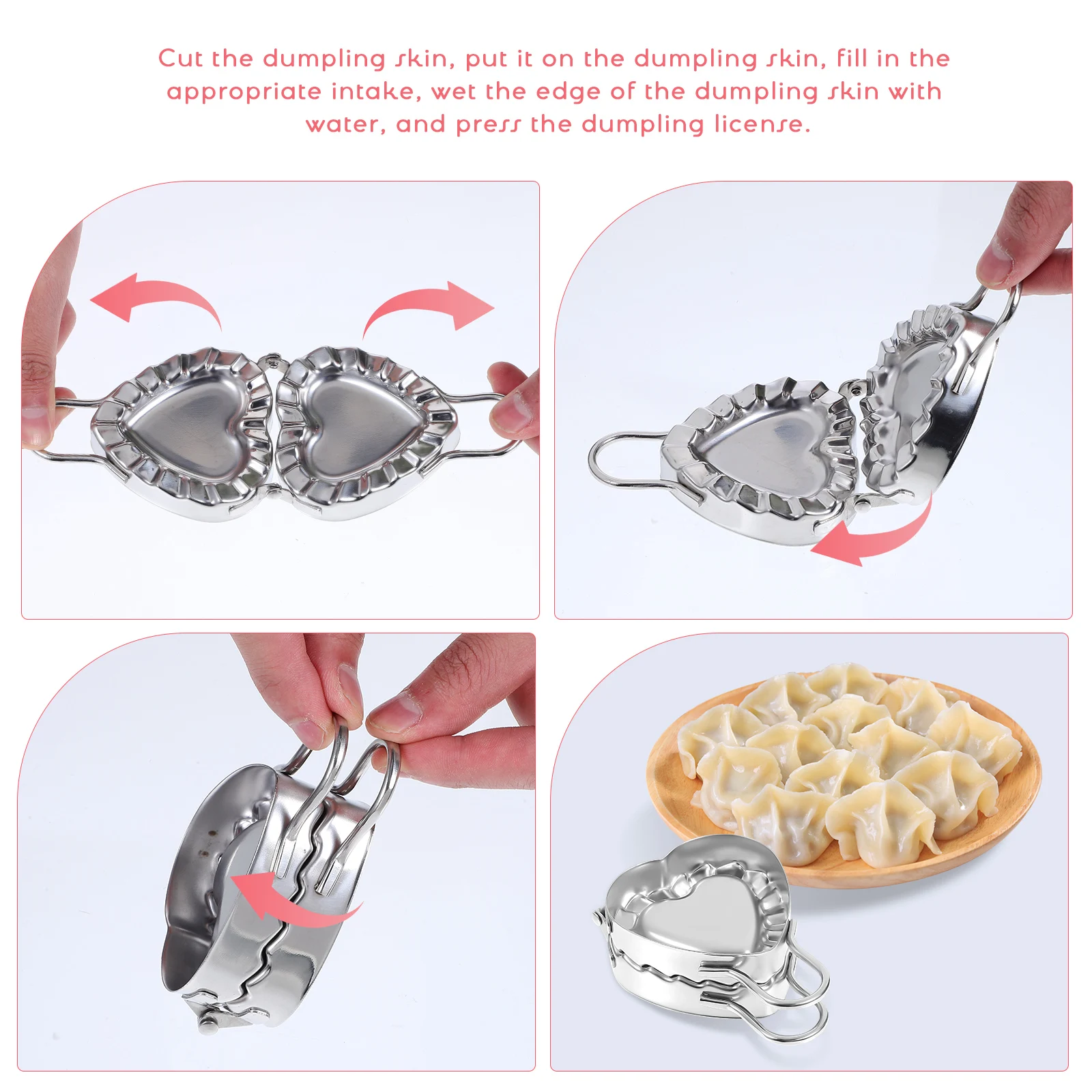 

2 Sets Maker Mold Press Tool Kit Dumpling Wrapper Cutter Ring Pierogi Maker Press For Home Chinese Dumpling Mold Set Baking Tool