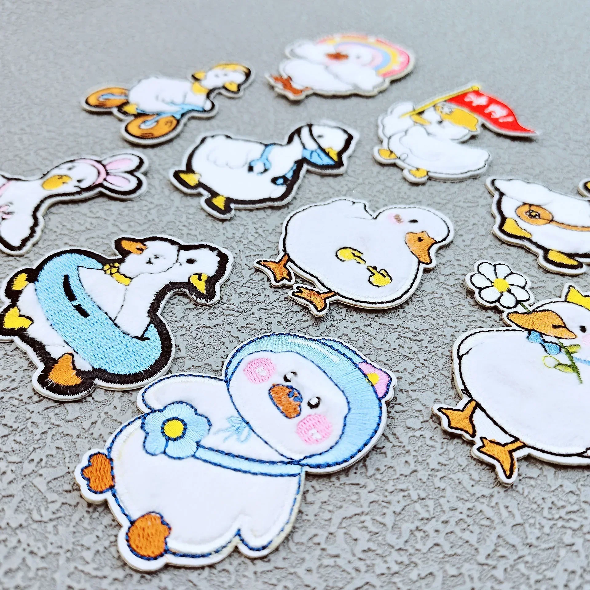 Cartoon Embroidery Patches Duckling Call Duck Self-adhesive Stickers for Clothes Kids Backpacks Hats Washable Hotfix Accessories