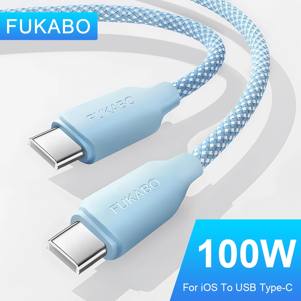 Fukabo Type C To Type C Cable 100W Fast Charging Charger USB C To USB C Cable For Samsung S22 S23 Ultra Xiaomi Redmi POCO Realme