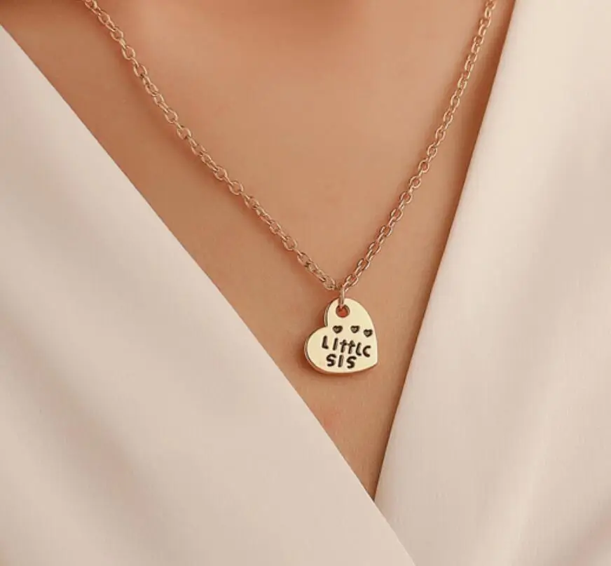 3 Pcs/Set Mother Daughter Metal Pendant Necklace Sister Mom Heart Contacted Together Fine Jewelry Gifts F2008