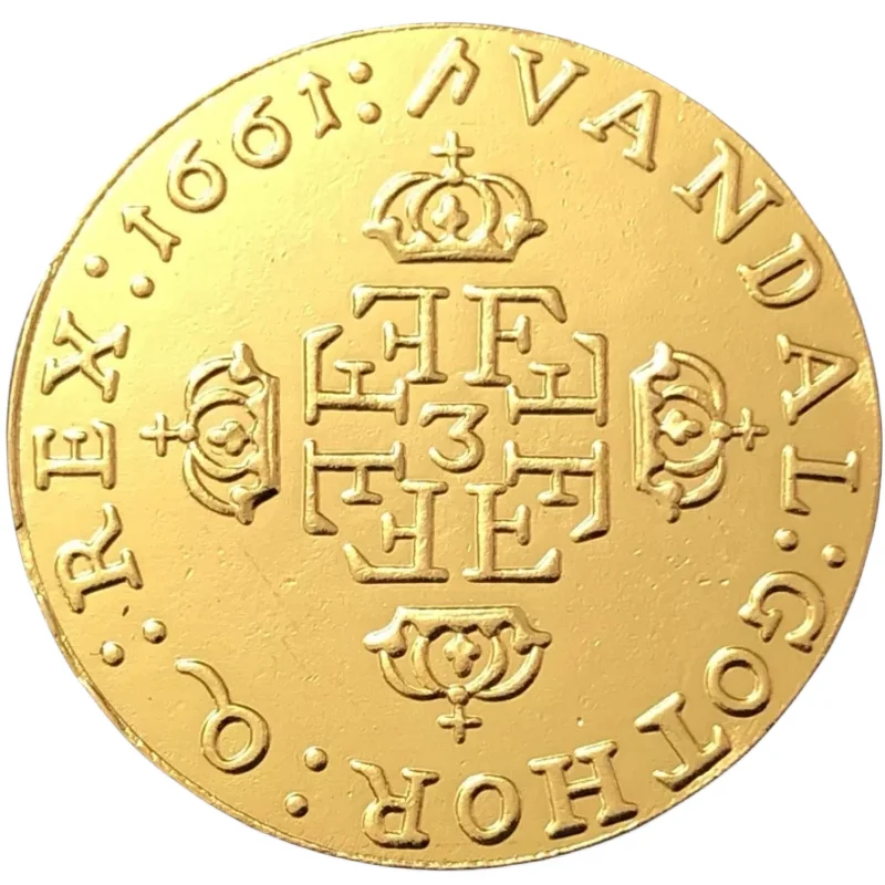 

1661 Denmark 1 Dukat-Frederik III Gold Copy Coin
