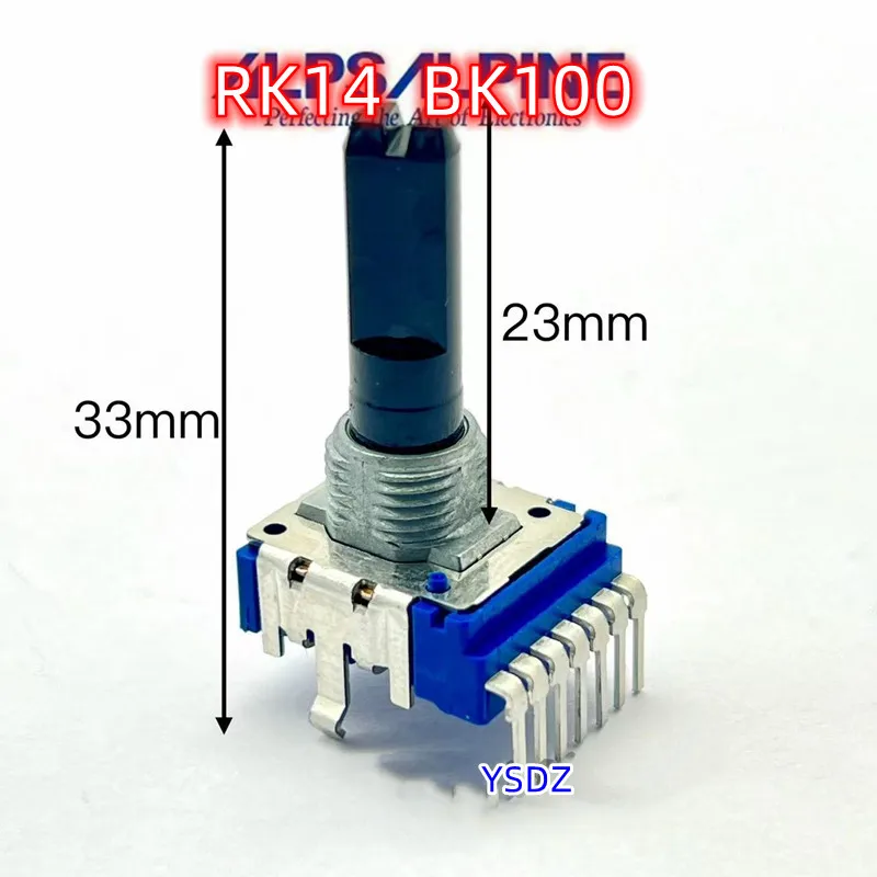5 pièces alps nouveau potentiomètre RK14 prêt à l'emploi B100K vertical à une rangée 7 broches longueur de tige 23mm