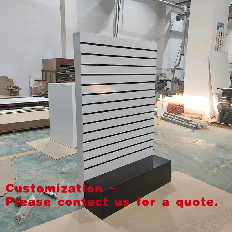 

Customize.KEWAY 15mm 18mm Melamine Faced MDF Slatwall Gondola Display Racks Slot Wall Display Display Supermarket