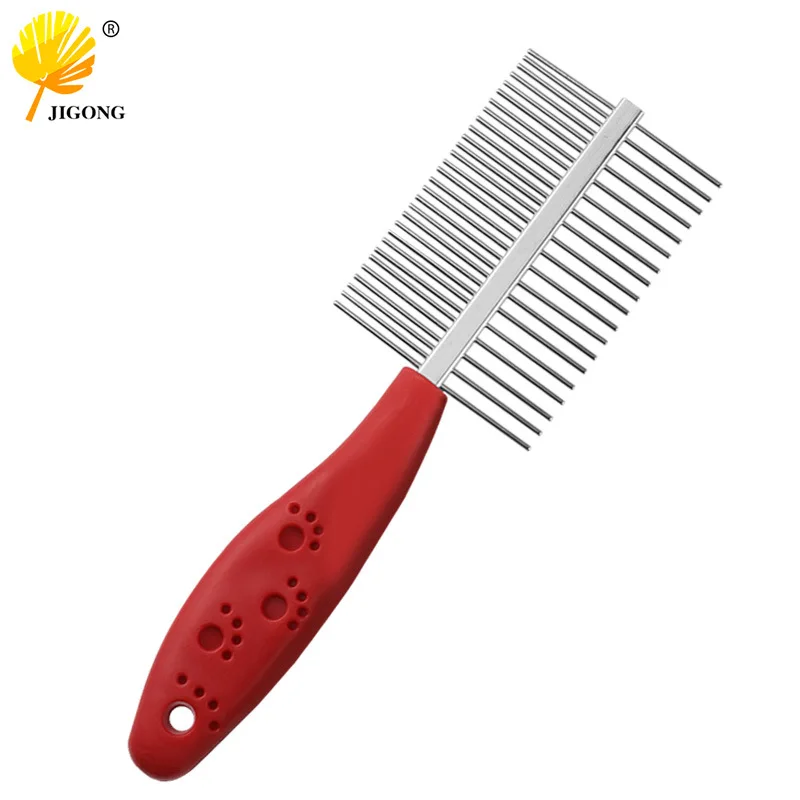Pet comb stainless steel needle double row flea comb dog hair comb cat cleaning beauty hair removal pet supplies