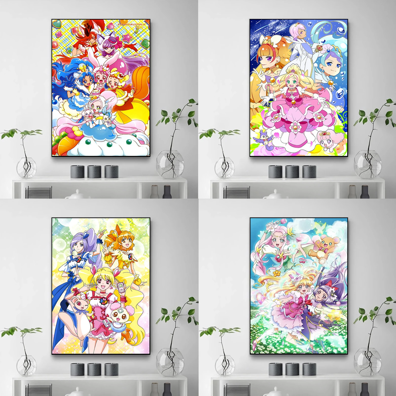 Pretty Cure Anime Poster Print Decoration Painting on Canvas Home Decorations Decorative Paintings Posters for Wall Art Bedroom