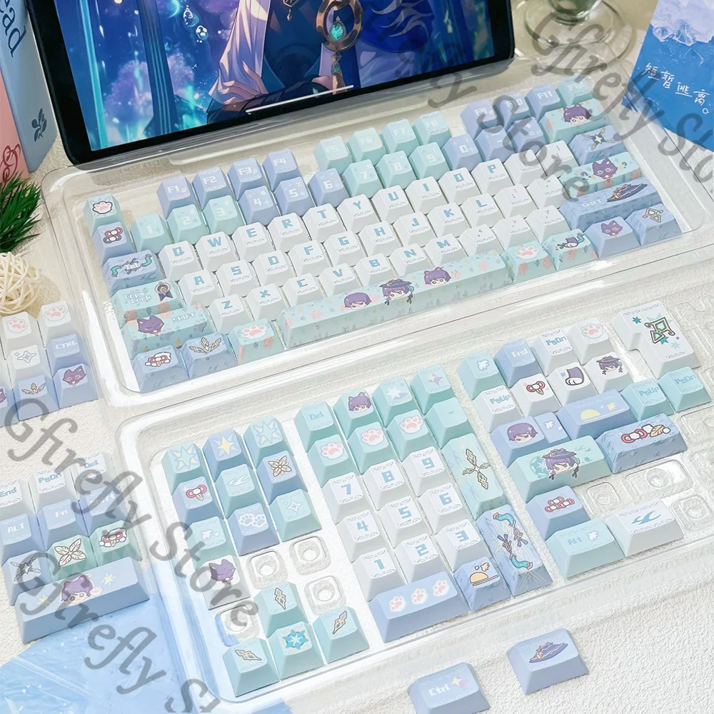 

Balladeer 147 Keys Three-dimensional Keyboard Keycap Anime Cosplay Computer Genshin Impact Mechanical Keyboards Craft Ornaments