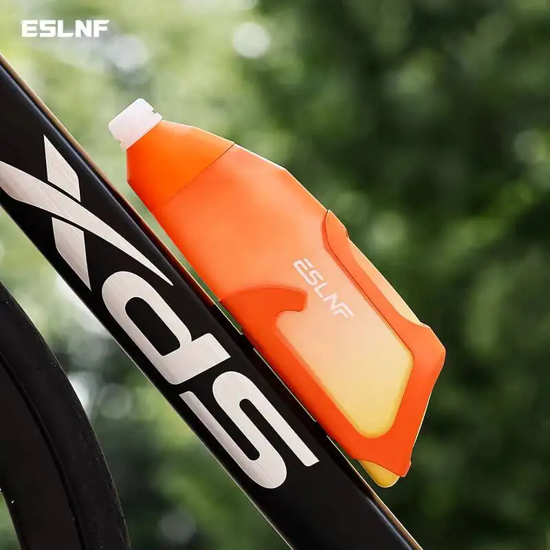 ESLNF Sports Kettle Aerodynamic Water Bottle Set 600ml Big Capacity Food Grade PP5 Bottle Ultralight Carbon Bottle Cage Bike image 3