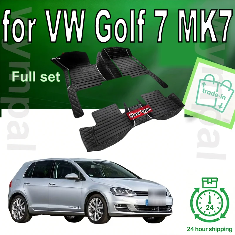 

РОСКОШНЫЕ автомобильные коврики на заказ для VW Golf 7 MK7 2012 2013 2014 2015 Авто Роскошные кожаные мужские и женские автомобильные коврики полный