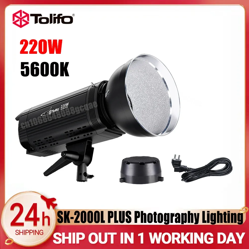 

Tolifo SK-2000L PLUS Photography LED Lighting 5600K Profissional Continuous Output 220W Studio Light lamp for Youtube Tiktok