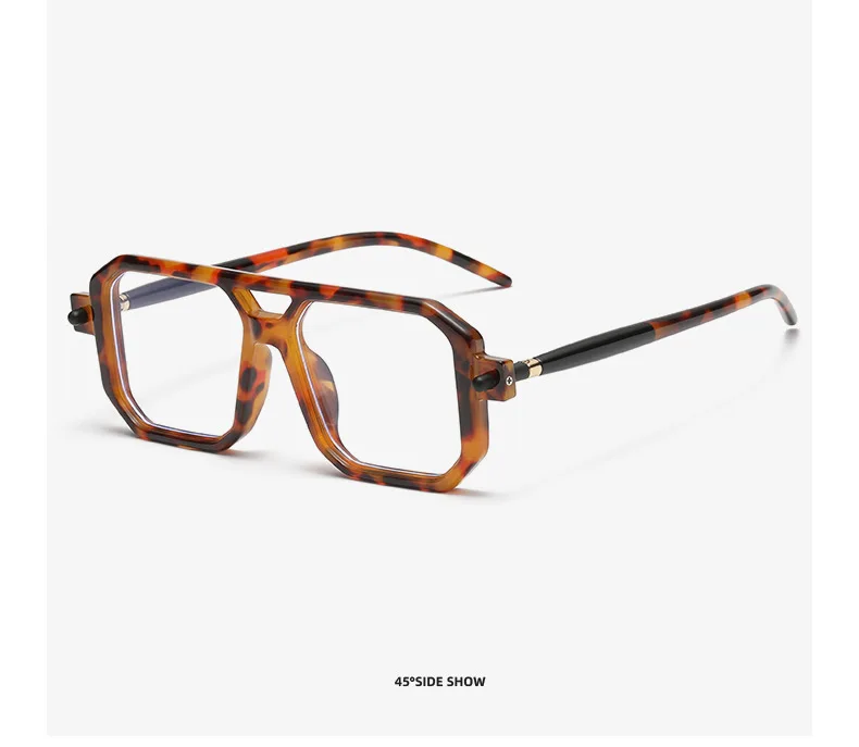 Neue modische quadratische Sonnenbrille für Damen und Herren, Vintage-Markendesigner, Punk-Sonnenbrille, klare Gläser, Spiegelbrille – Detail 37