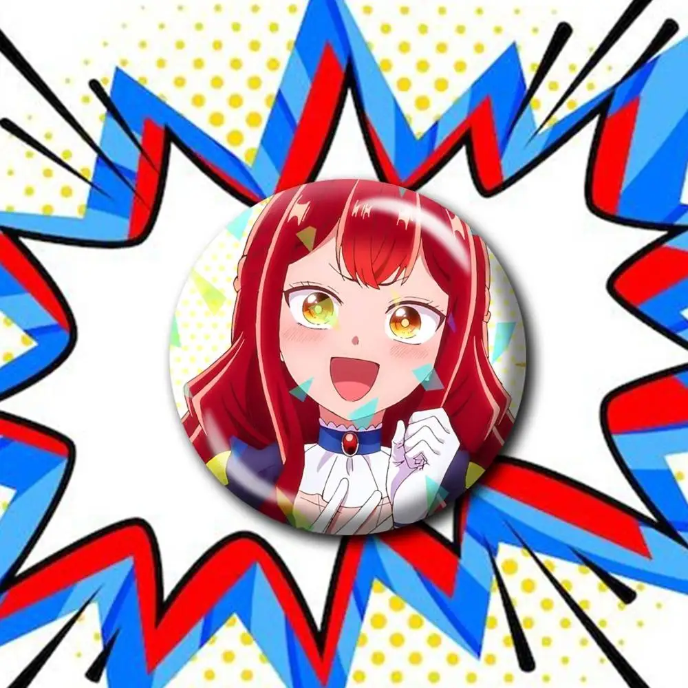 Jishou Akuyaku Noches Bertia Ibil Customizable Round Brooch Pins, Personalized Badges With Broken Glass Design Fashion Accessory