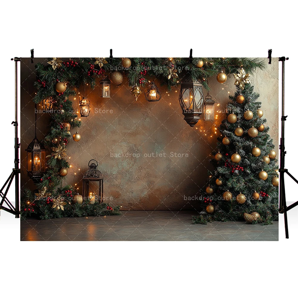 Mehofond عيد الميلاد التصوير خلفية خمر جدار أضواء شجرة عيد الميلاد الاطفال الأسرة فوتوكول عطلة خلفية صور الدعائم