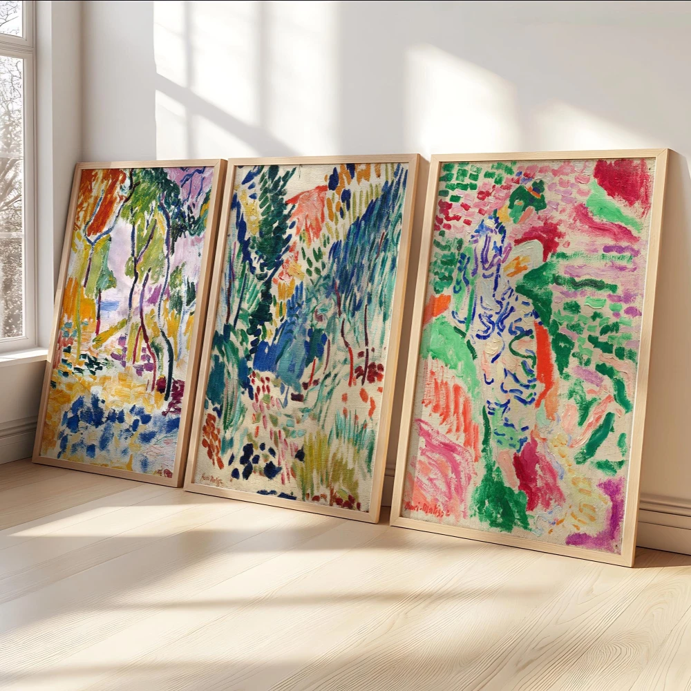 3PCS Frameless,Matisse Wall Art Set of 3 Henri Matisse Home Decoration Canvas Poster Prints Home Bedroom Living Room Decoration
