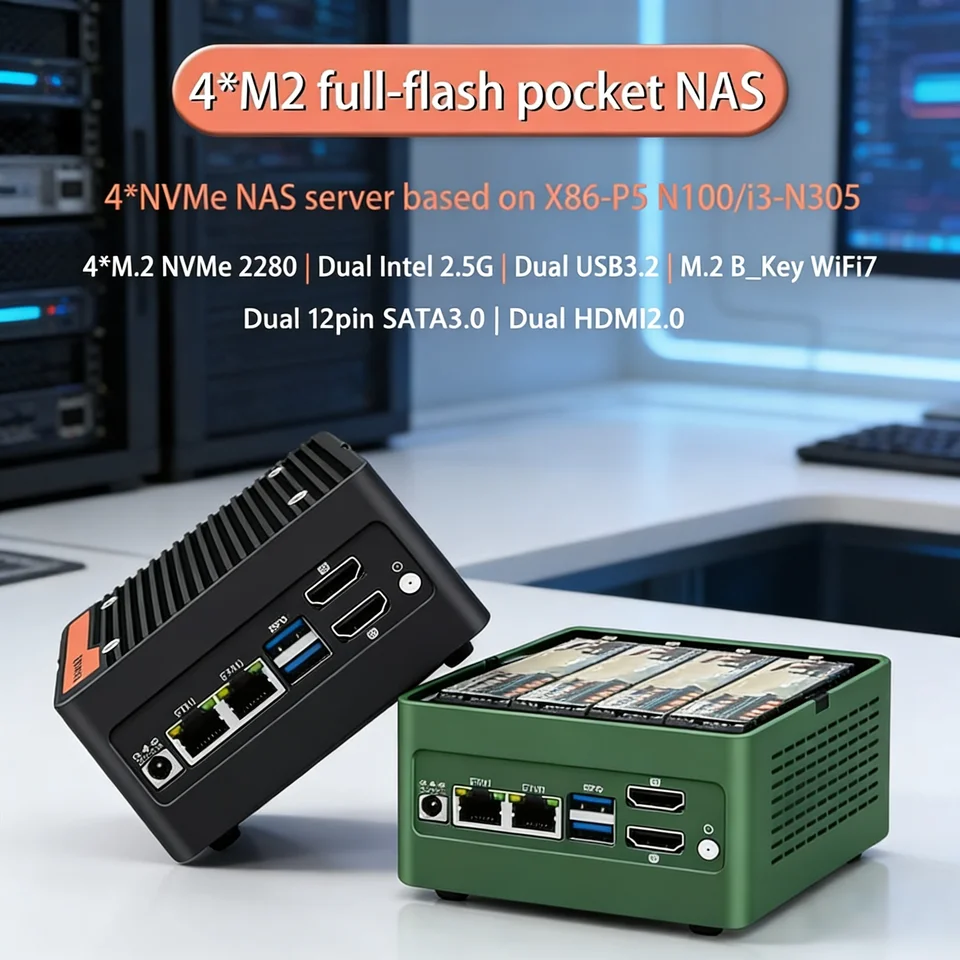 ミニPC TOPTON OEM mini PC / Iot N100 DDR4 8GB Topton P5-4M Mini PC Intel N305 N100 12GB DDR5