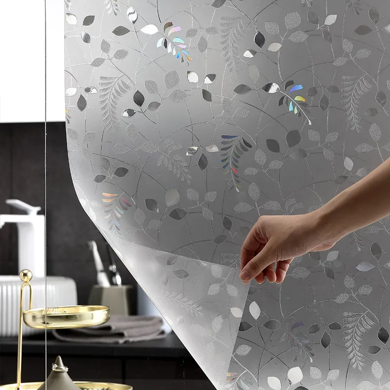 Fragrant Grasses Glass Stickers PVC Anti-Peeping Anti-Gazing Bathroom Window Privacy Decorative Film