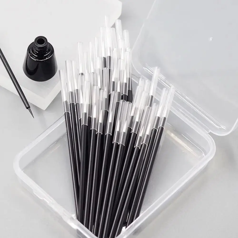 50/100Pcs Micro Disposable Eyeliner Brush Super Fine Individual Lip Liner Contour Brush Precision Professional Beauty