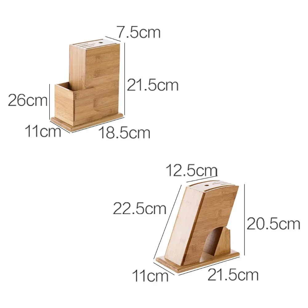 Wood Knife Holder Knife Block Stand Knives Storage Shelf Rack Organizer Hidden Knife Case Kitchen Accessories Bamboo