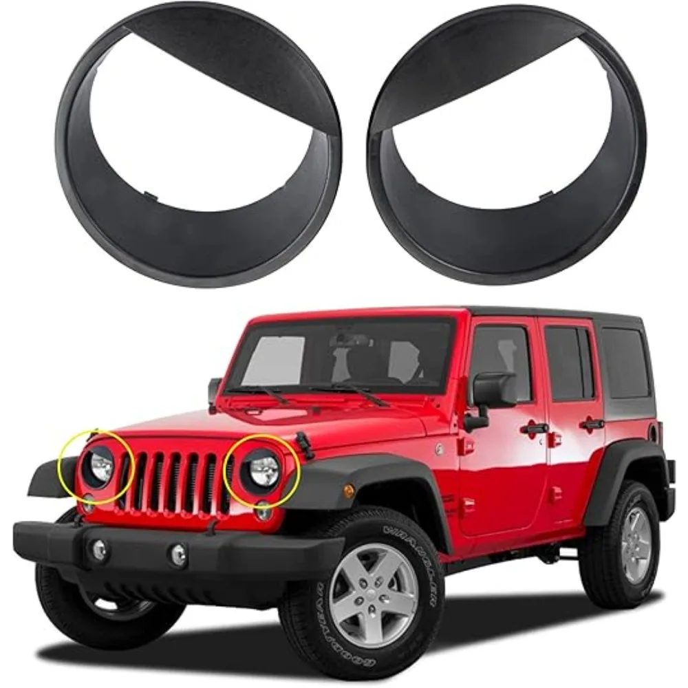 

Car Front Grille Grill Insert &Headlight Turn Light Cover for Jeep Wrangler JK 2007-2018 Replacement Accessories