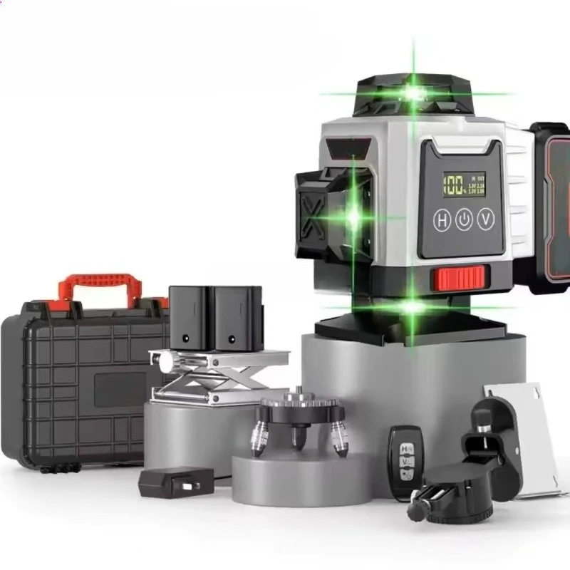 مستوى الليزر الأخضر الرقمي الجديد ذو 16 خطًا للتسوية الذاتية 4D #6