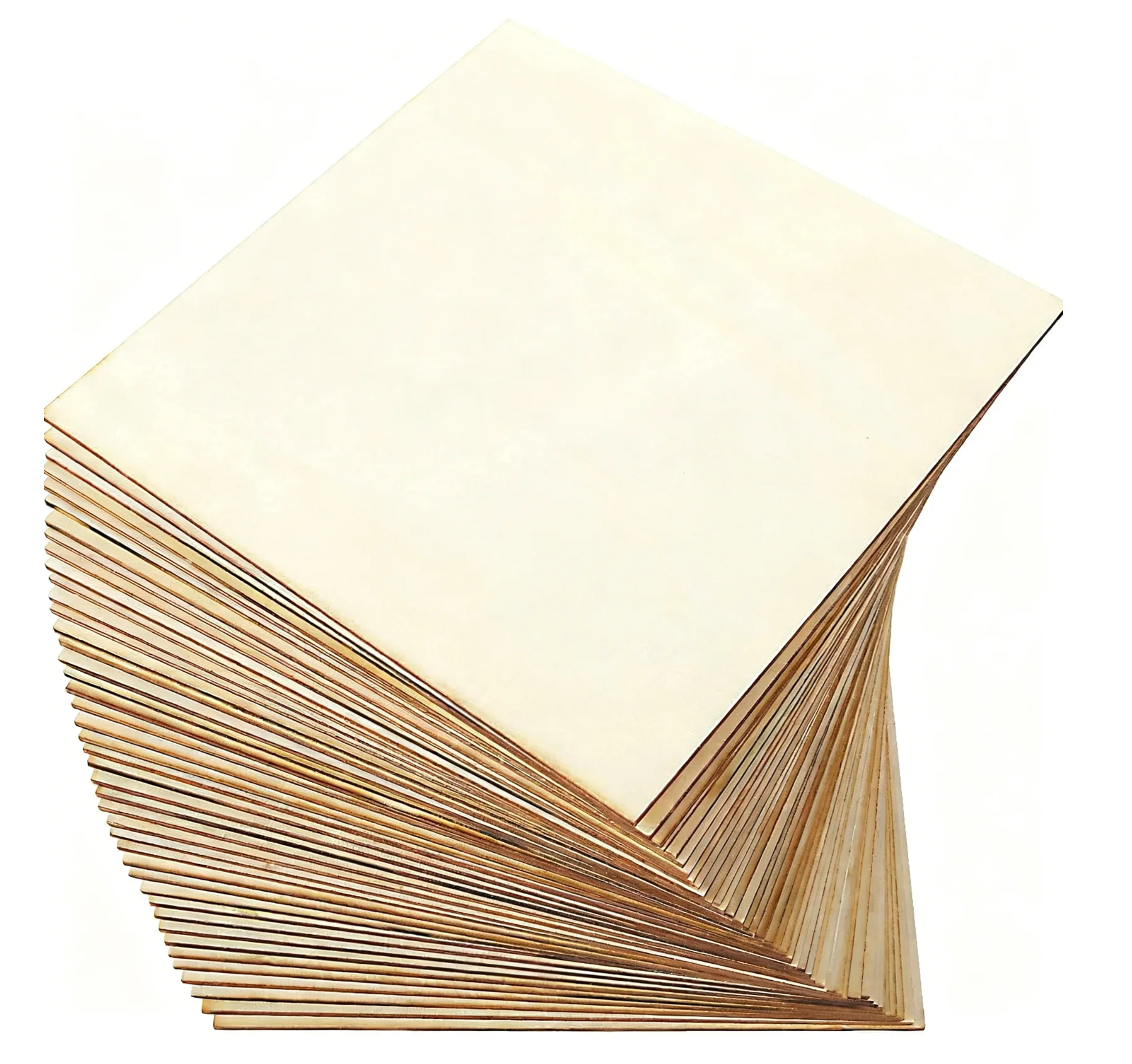 

10Pcs Wood Square Blank Wood Sheet For Crafts, 2mm Thick Unfinished Wood Squares For Wood Burning Painting Staining Wood Tool