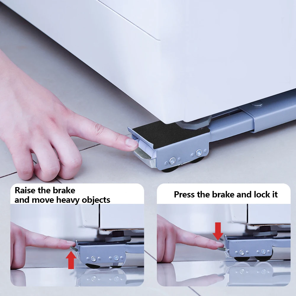 Dryer Holder Universal Mobile Roller Bracket 24 Wheel Refrigerator Base Mount Adjustable Washing Machine Stand Lifter Raiser Kit