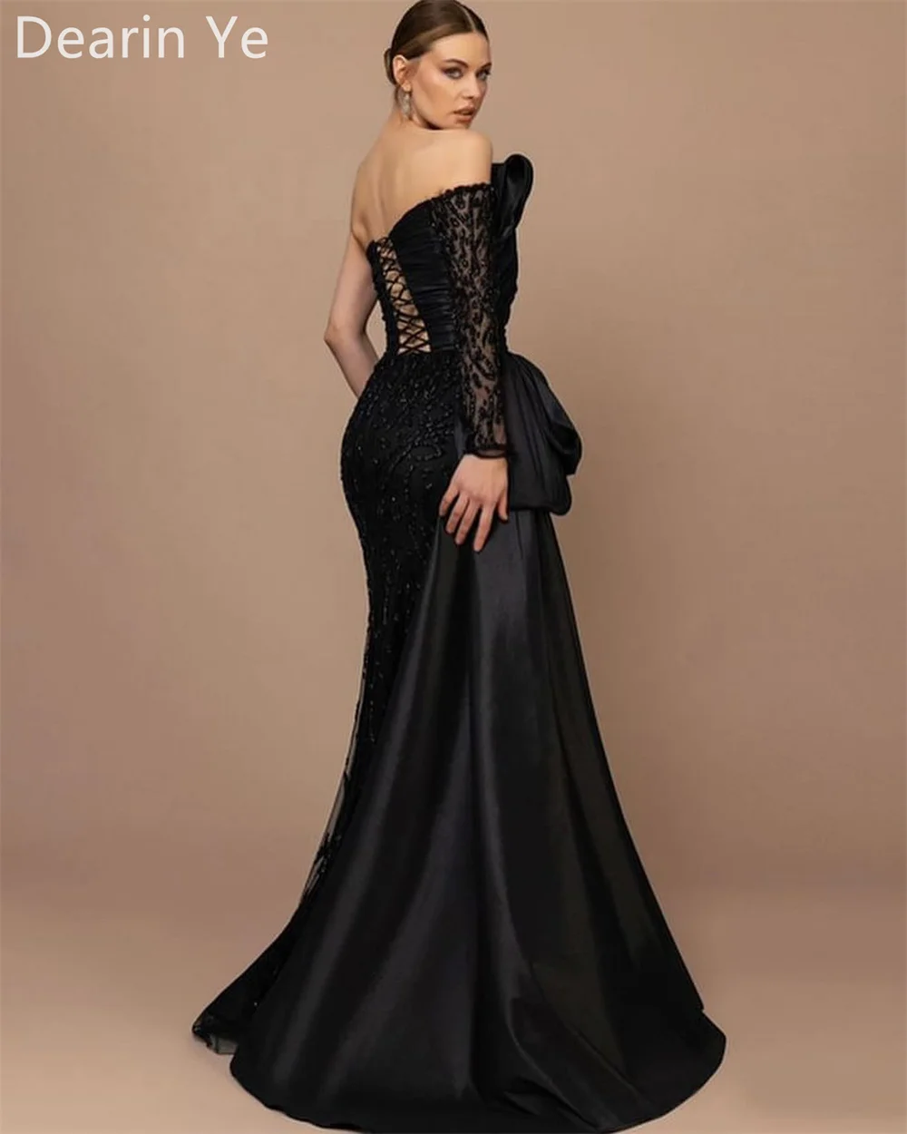 Prom Dress Formal Saudi Arabia Dearin Strapless A-line Floor Length Skirts Lace Bespoke Occasion Dresses Evening Gown