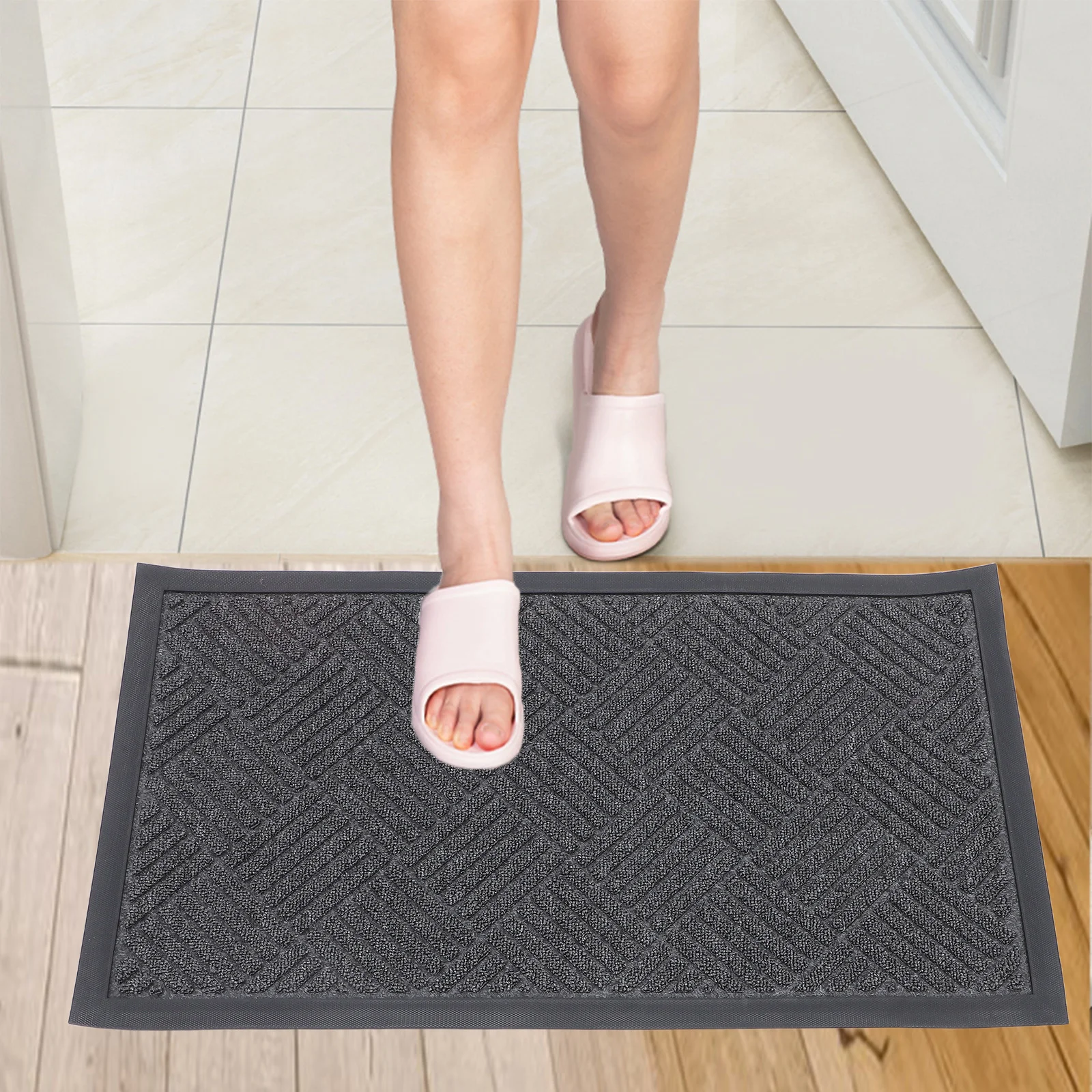 Non-Slip Indoor Door Mat Water Absorption Floor Mat Easy to Clean Entrance Rug for Home Kitchen Bedroom Patio Porch