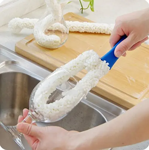 Multi-function Long Cleaning Brush Foam Bottle Decanter Wine Glass Bar Kitchen Cleaner Flexible, soft, Long Cleaning cup brush