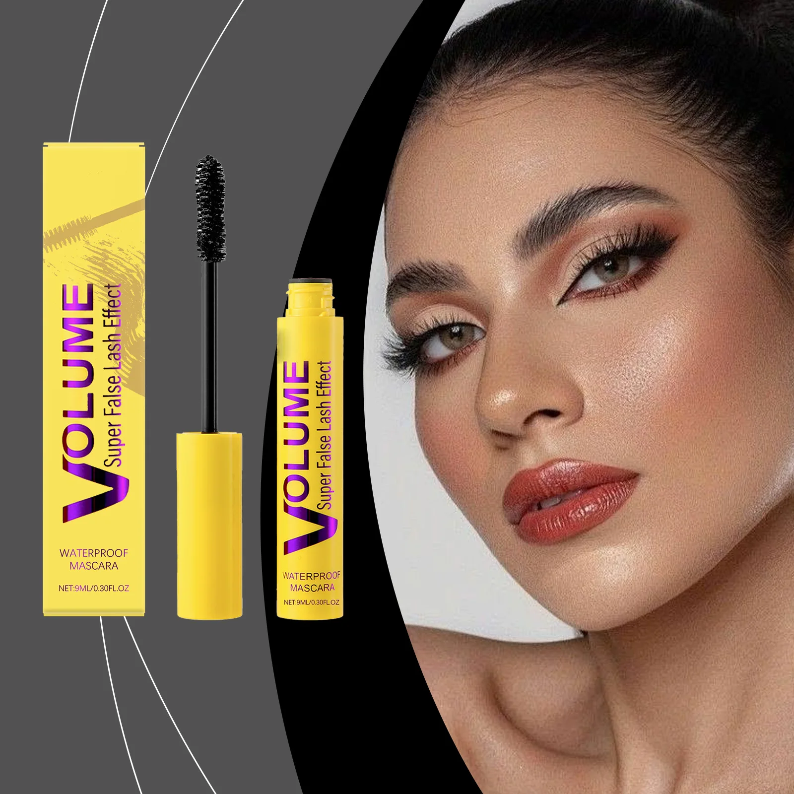 3D Mascara Lengthening Black Lash Eyelash Extension Eye Lashes Brush Beauty Makeup Long-wearing Gold Color Mascara