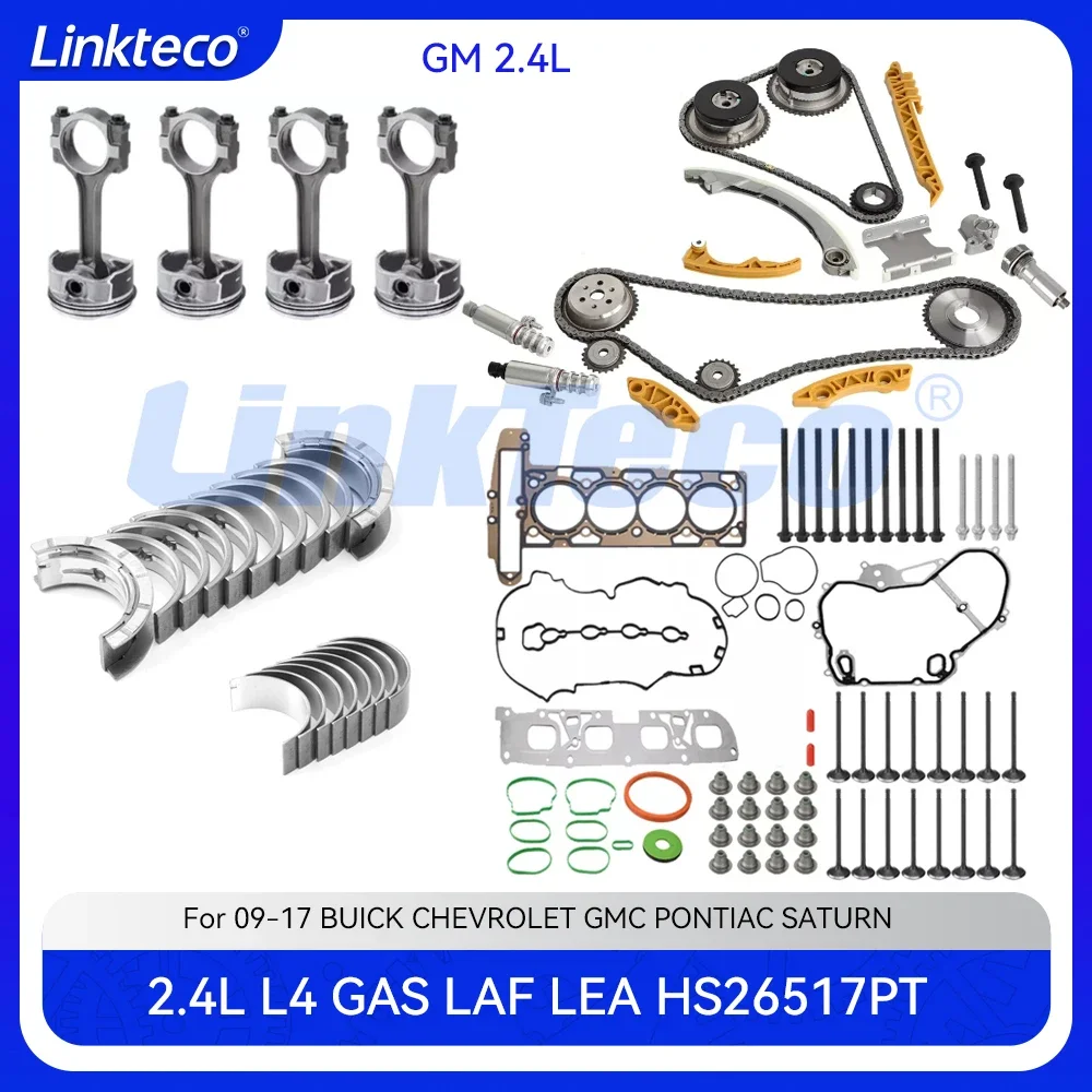 

Engine Rebuild Piston Ring Timing Chain Kit Main Con-Rod Full Gaset Set For 09-17 2.4 T L BUICK GM CHEVROLET PONTIAC SATURN 2.4L