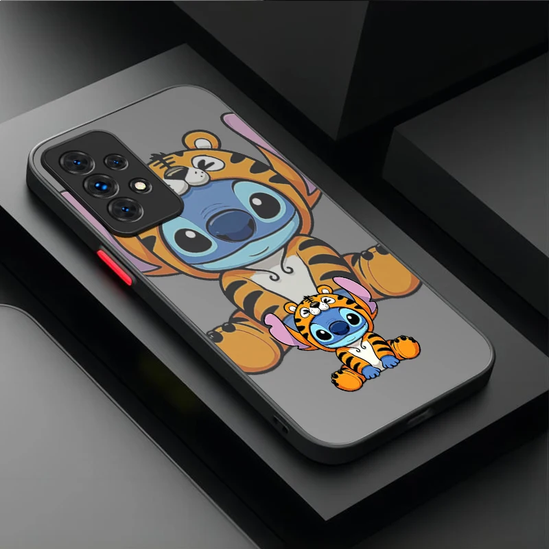 Stitch animal chapéu pára-choques caso para samsung galaxy a17 a07 a54 a05s a34 a24 a14 a73 a53 a33 a23 a13 a72 a52 a52s a32 a22 a12