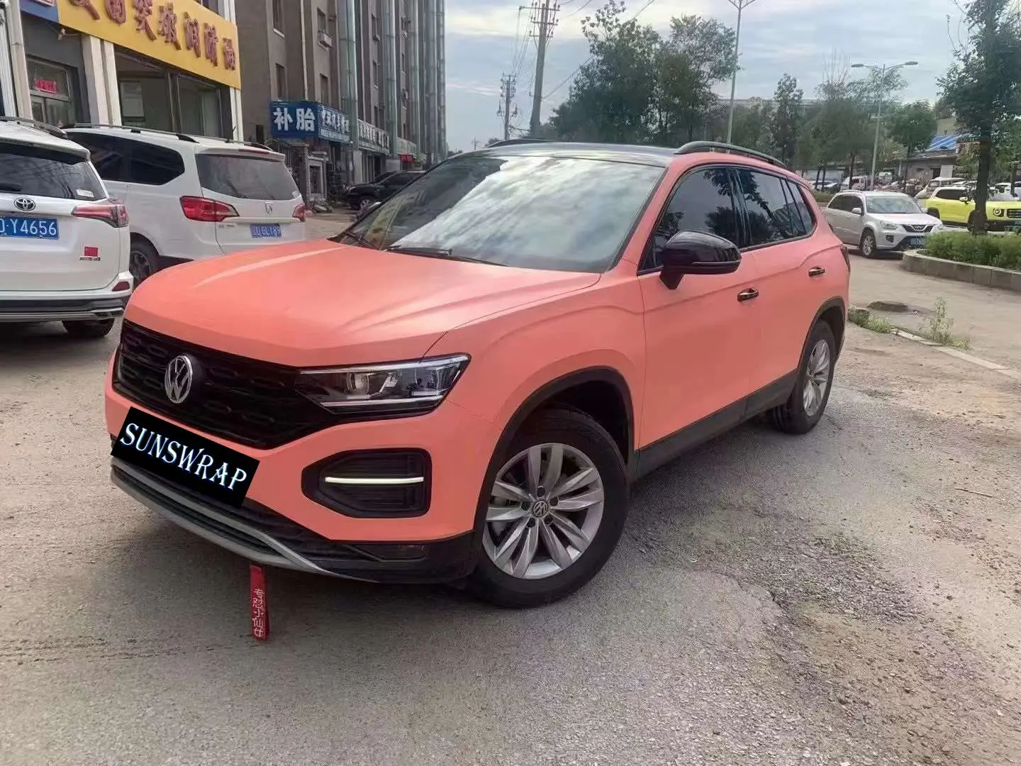 Page Pink Matte Vinyl Wrap Satin Foil Car Wrap Film Vehicle Decoration Vinyl with Different Size Sticker 5x59ft/Roll