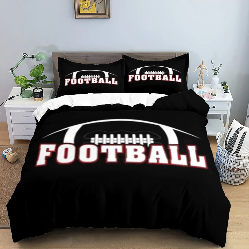 American Football Comforter Bedding Set Luxury Rugby Duvet Cover Pillowcases Queen King Size Quilt Cover Bedroom Home Textile