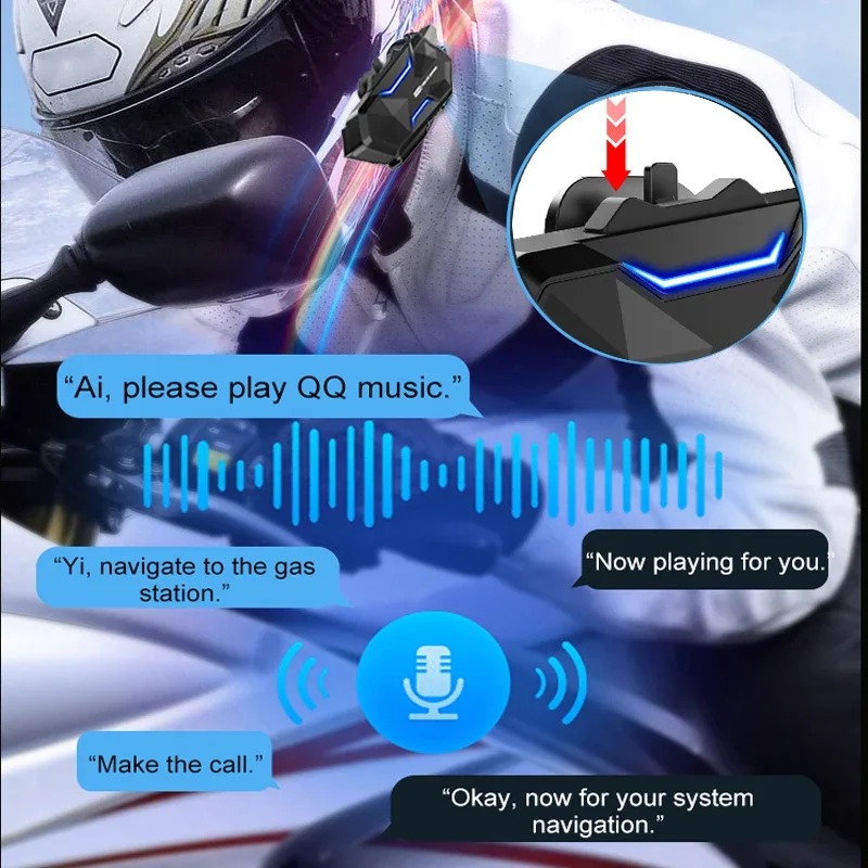 ل 2-10 ركاب الدراجات النارية خوذة سماعة رأس لجهاز الاتصال الداخلي V5.4 بلوتوث 500 متر مجموعة البيني مقاوم للماء شبكة شبكة الحديث سماعة #3