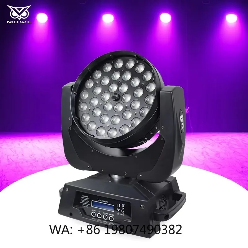 36x12W 4in1 RGBW LED Zoom Wash Moving Head Projection Light DMX512 for Disco Party Bar Club Stage Illumination