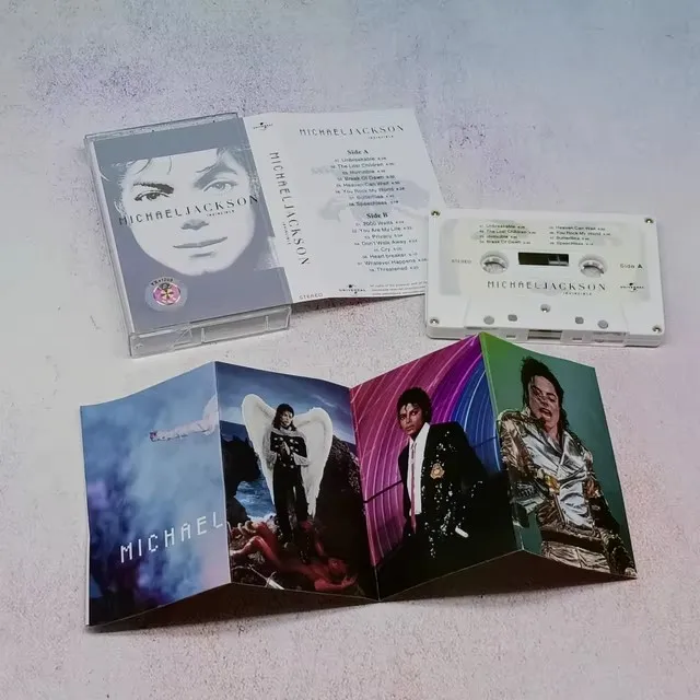 King of pop MJ Michael Jackson cinta musical álbum invincible You Rock My World Cassettes Cosplay Walkman grabadora caja de trampas sonoras