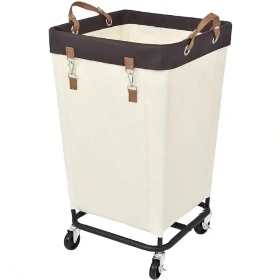 160L Laundry Basket With Wheels, Large Rolling Hampers For Clothing Organizer, Dirty Clothes Basket For Hotel, Home, Closet, Dorm, Beige